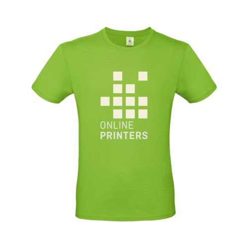 Appelgroen katoenen T-shirt voor heren met korte mouwen.