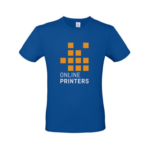 Koningsblauw katoenen T-shirt voor heren met korte mouwen.