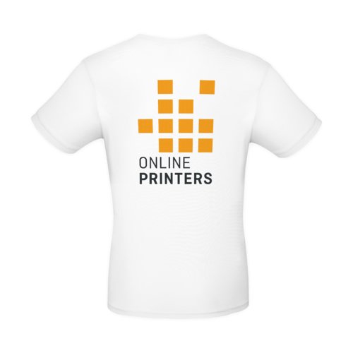 Wit katoenen T-shirt voor heren met korte mouwen.