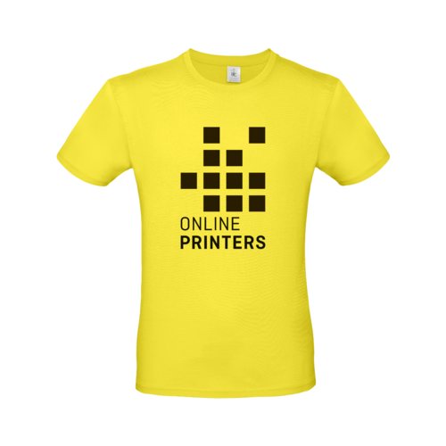 Geel katoenen heren T-shirt met korte mouwen.