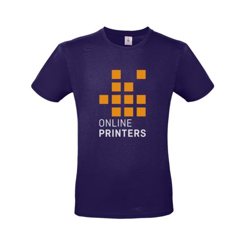 Donkerpaars katoenen T-shirt voor heren met korte mouwen.