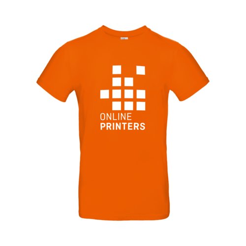 Oranje katoenen T-shirt voor heren met korte mouwen.