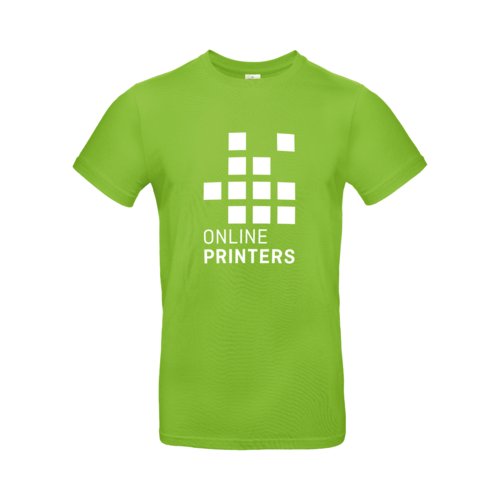 Appelgroen katoenen T-shirt voor heren met korte mouwen.