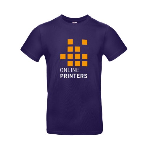 Donkerviolet katoenen T-shirt voor heren met korte mouwen.
