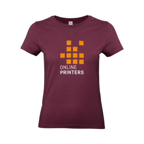 Bordeaux katoenen T-shirt voor dames.