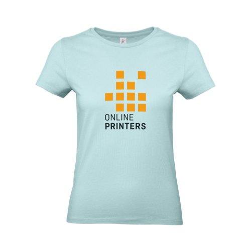 Mintgroen dames T-shirt van katoen met korte mouwen.