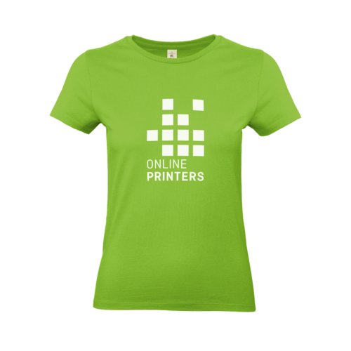 Appelgroen dames T-shirt van katoen met korte mouwen en ronde hals.