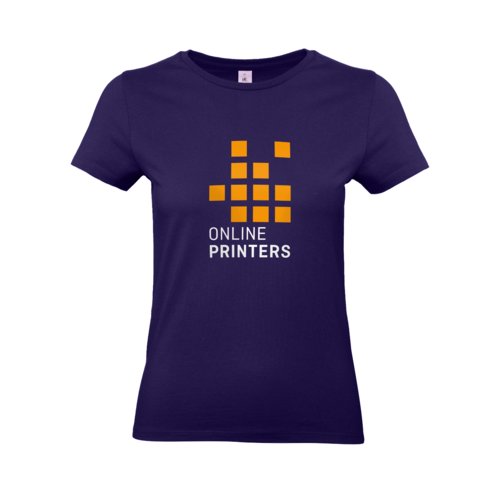 Donkerviolet dames T-shirt van katoen met korte mouwen.