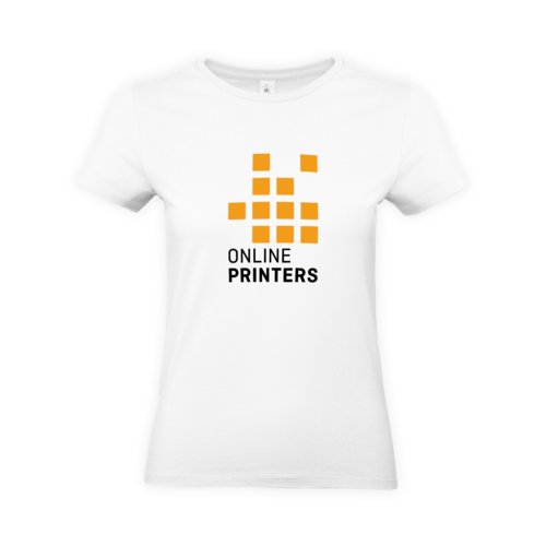 Wit katoenen T-shirt voor dames met korte mouwen.