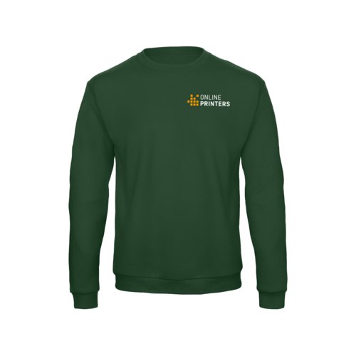 Donkergroen stoffen sweatshirt met lange mouwen en ronde hals.