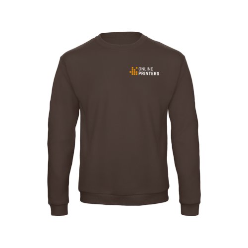 Bruin katoen-polyester sweatshirt voor heren met lange mouwen.