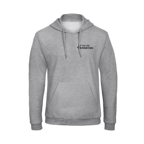 Gevlekte grijze hoodie van katoenmix met capuchon en kangoeroezak.
