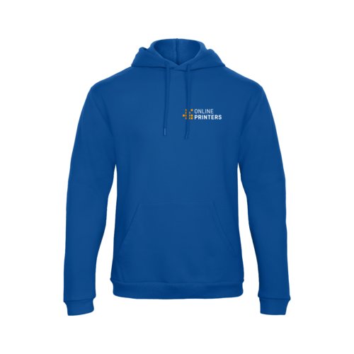 Koningsblauwe hoodie van katoenmix met capuchon en kangoeroezak.