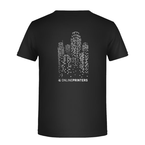 Zwart katoenen T-shirt voor jongens met korte mouwen.