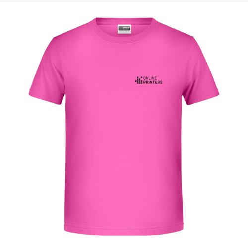 Roze katoenen T-shirt met korte mouwen voor jongens.
