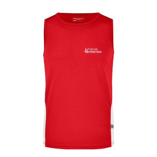 Rood-witte polyester tanktop voor heren.