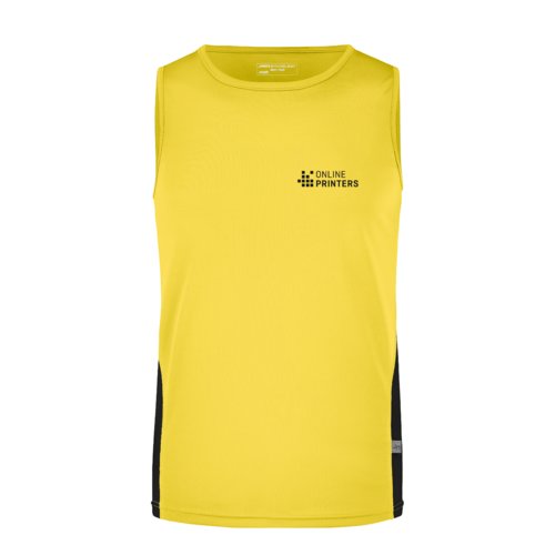 Geel/zwart polyester tanktop voor heren.