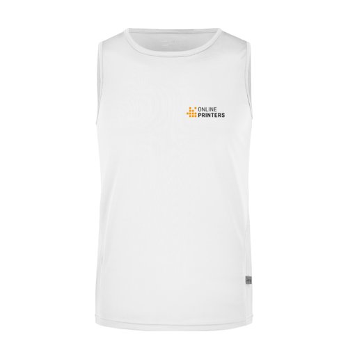 Wit stoffen tanktop voor heren.