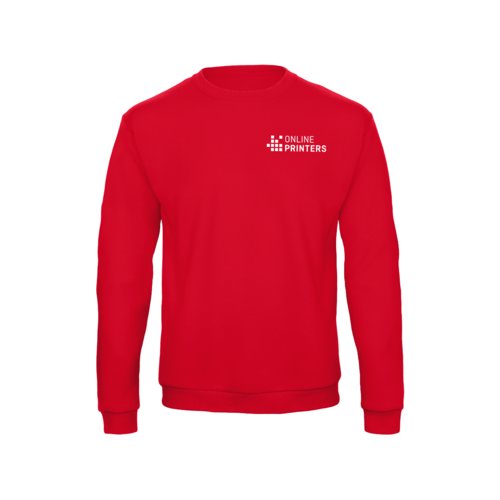 Rode katoen-polyester sweatshirt voor heren met lange mouwen.
