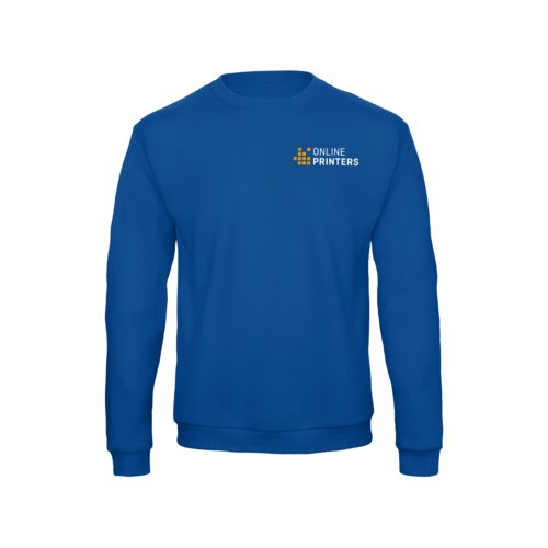 Koningsblauwe sweater van katoenmix met ronde hals.