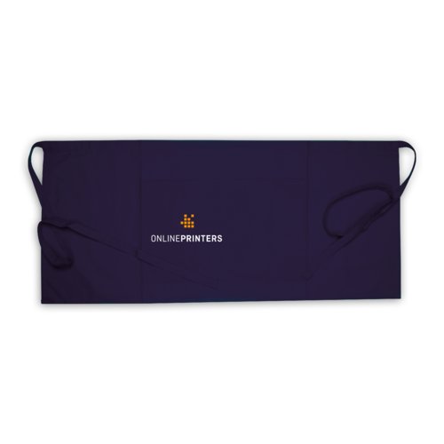 Donkerblauw katoenen schort met lange banden.