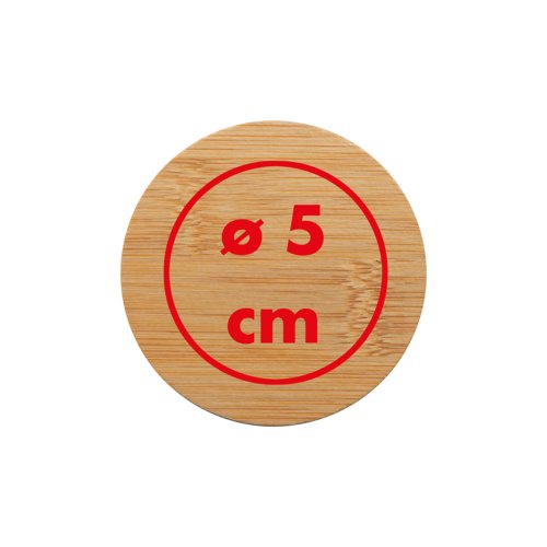 Houten zakspiegel, rond.