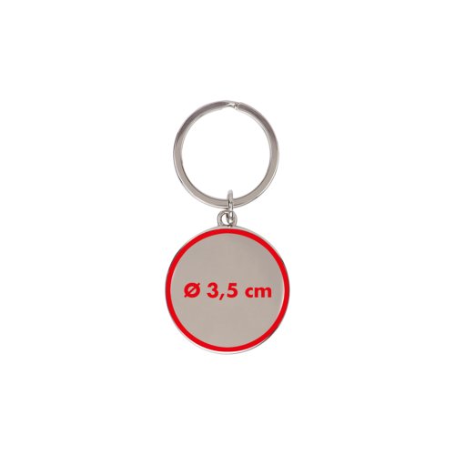 Metalen sleutelhanger met ring.