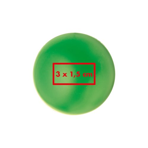 Groene rubberen anti-stressbal om in te knijpen.