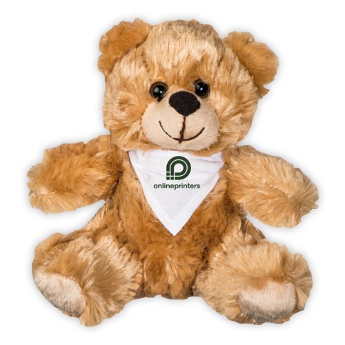 Bruine pluchen teddybeer met bandana.