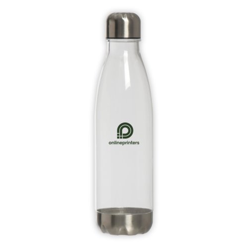 Transparante drinkfles met schroefdop.