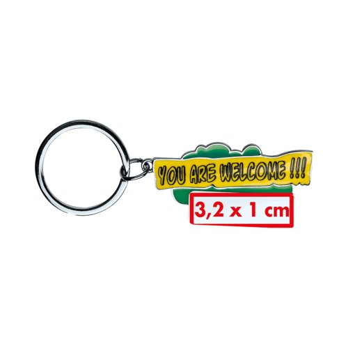 Metalen sleutelhanger met metalen ring.