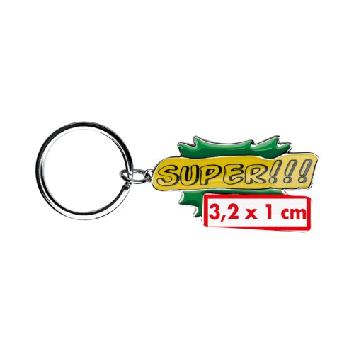 Metalen sleutelhanger met ring.