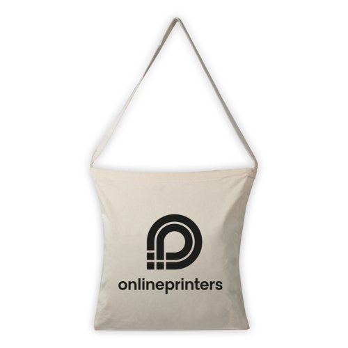 Natuurkleurige katoenen tas met canvas riem.