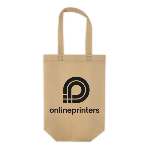 Beige non-woven tas met twee handvatten.