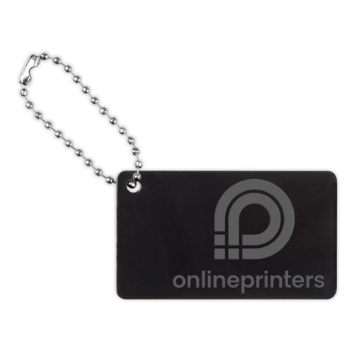 Zwarte metalen hanger met balletjesketting.