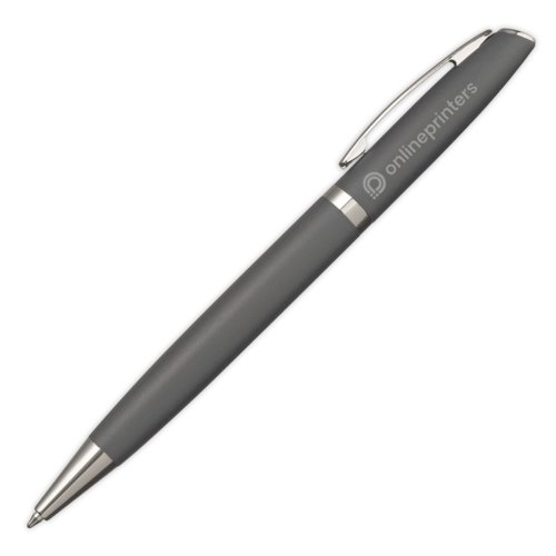 Grijze metalen balpen met clip.