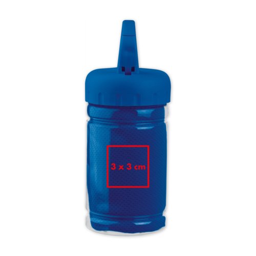 Blauwe microvezel sporthanddoek.