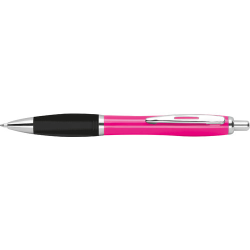 Roze balpen van gerecycled ABS-kunststof met clip.