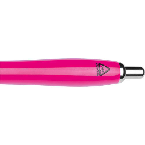 Roze balpen van gerecycled ABS-kunststof met clip.