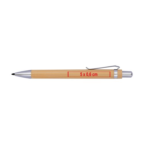 Houtkleurige inktloze pen met clip.