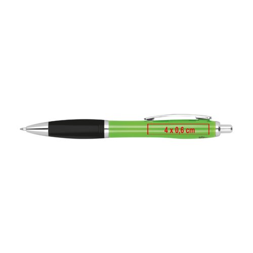 Gerecyclede ABS-balpen met clip en drukmechanisme.