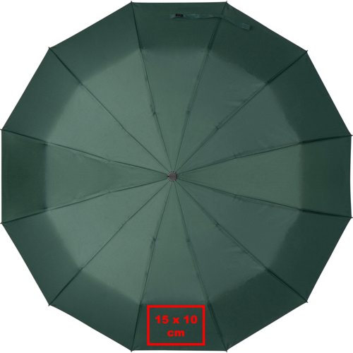 Groene zakparaplu, winddicht en met hoes.