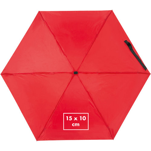 Rode mini-paraplu met handmatig openingsmechanisme.