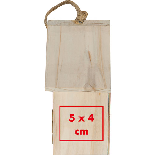 Houten insectenhotel met ophanging