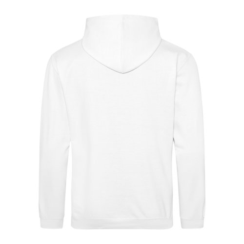 Witte katoen-polyester hoodie met capuchon en kangoeroezak.