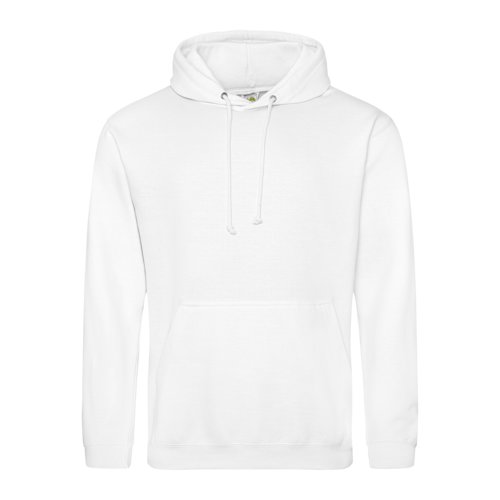 Witte hoodie van katoenmix met trekkoord en kangoeroezak.