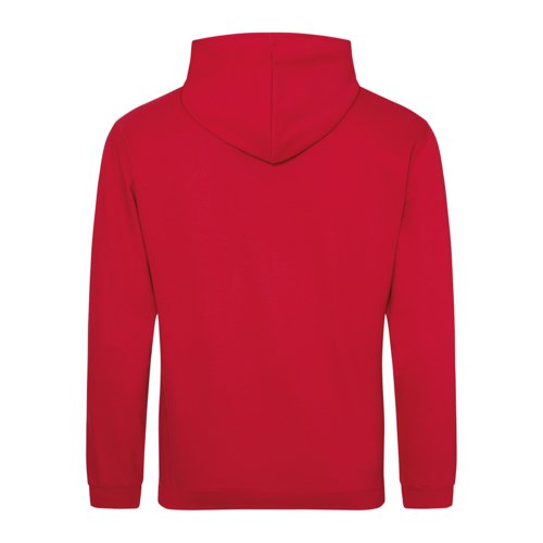 Rode hoodie van katoenmix met capuchon en kangoeroezak.