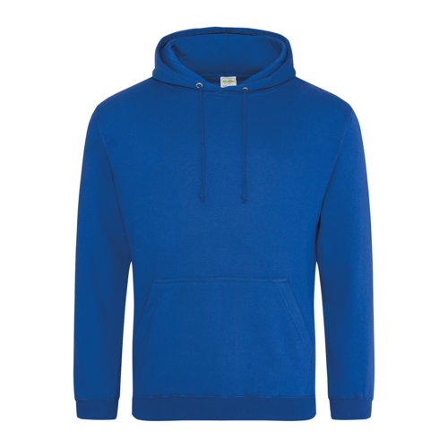 Koningsblauwe hoodie van katoenmix met capuchon en kangoeroezak.