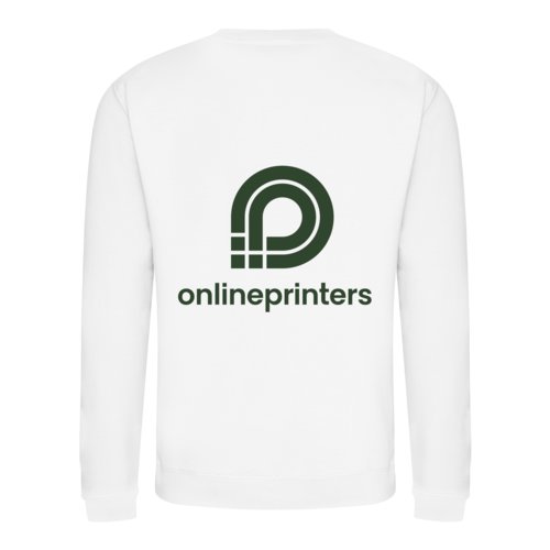Wit katoenmix sweatshirt in unisex pasvorm.