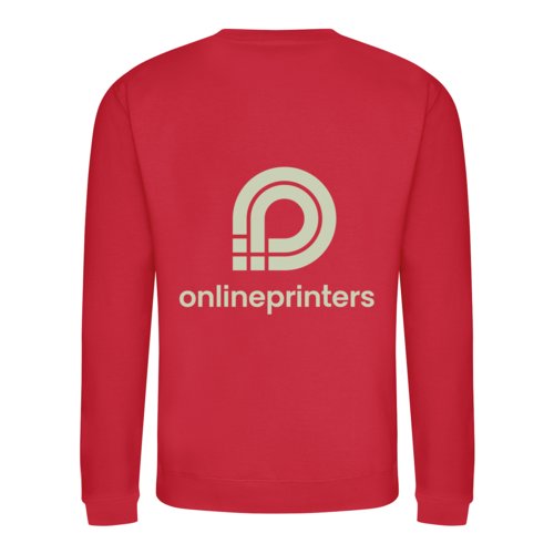 Rode unisex sweater van katoenmix met lange mouwen.